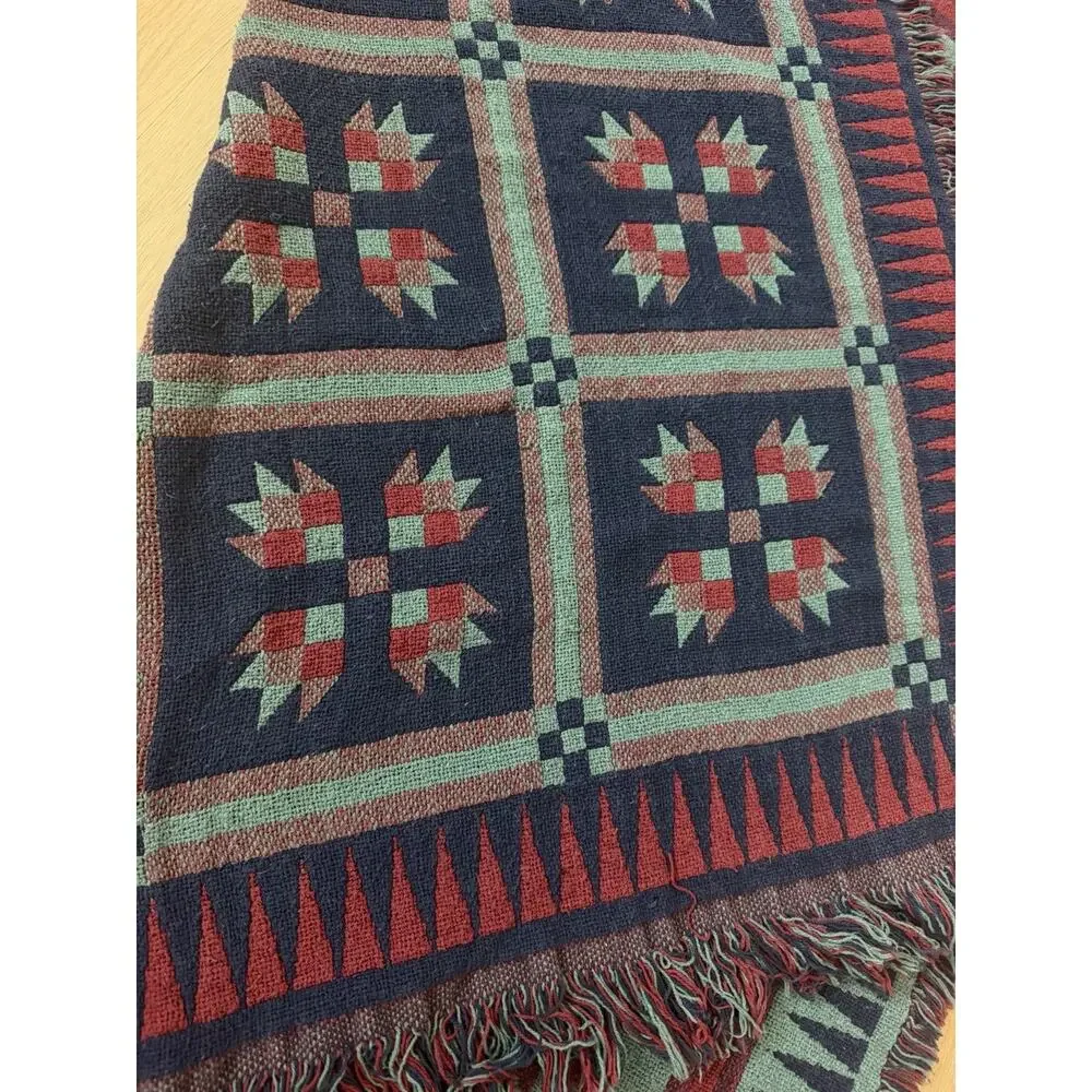 Vintage Southwestern Set Of Two Native American Style Blankets Throw